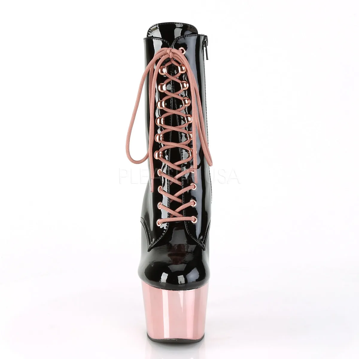 ADORE-1020  Black Patent/Rose Gold Chrome
