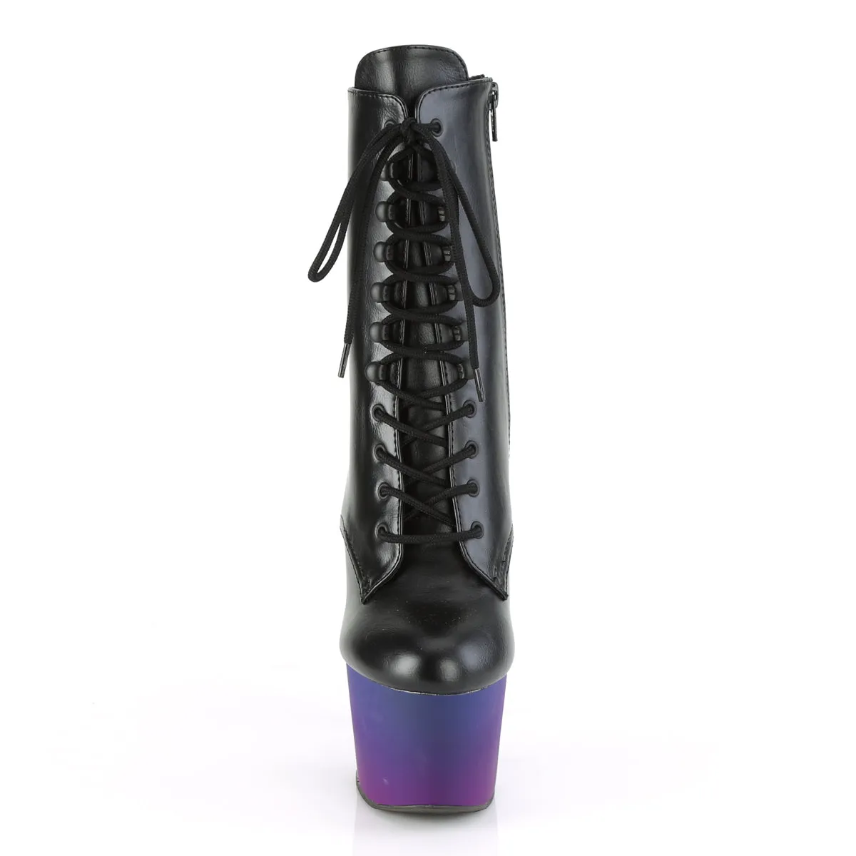 ADORE-1020BP  Black Faux Leather/Blue-Purple Ombre