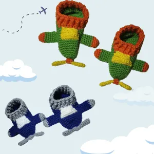 Airplane Slippers for Children Crochet Pattern