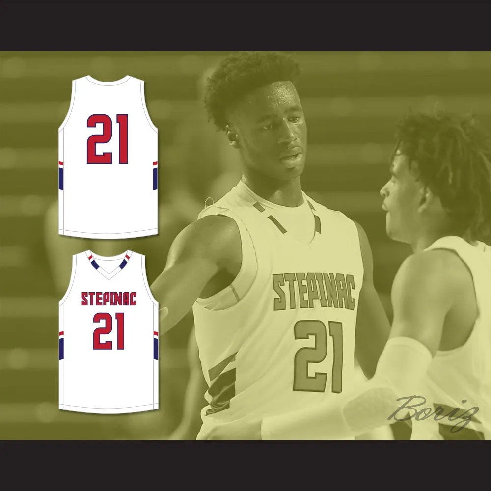 AJ Griffin 21 Archbishop Stepinac High School Crusaders White Basketball Jersey 1