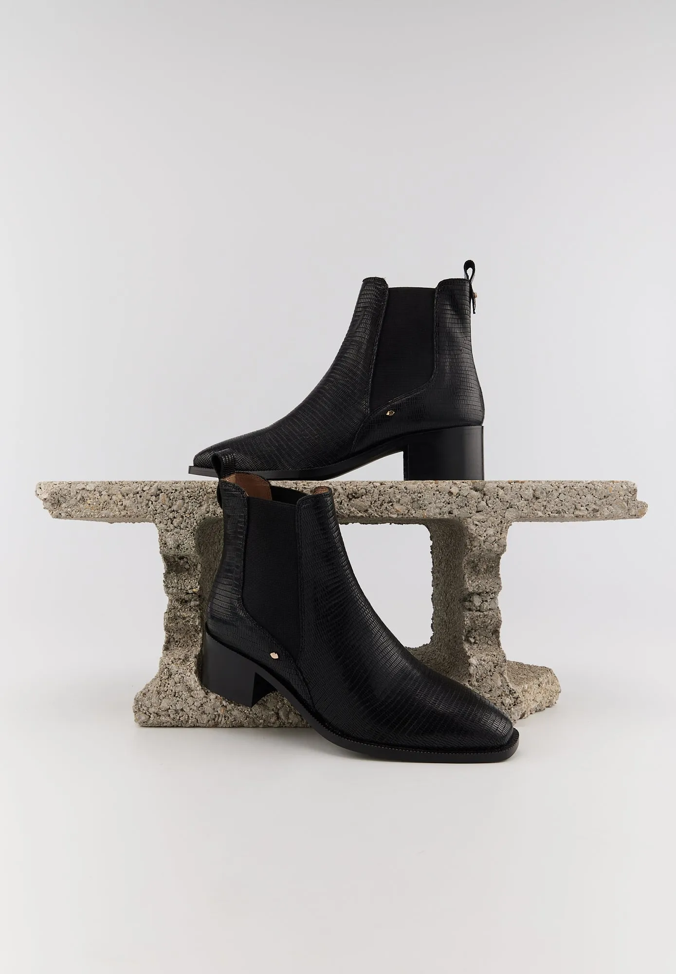 Alicia-Cuir Lézard Noir