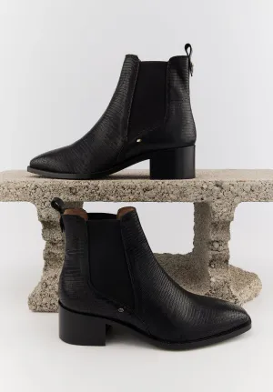 Alicia-Cuir Lézard Noir