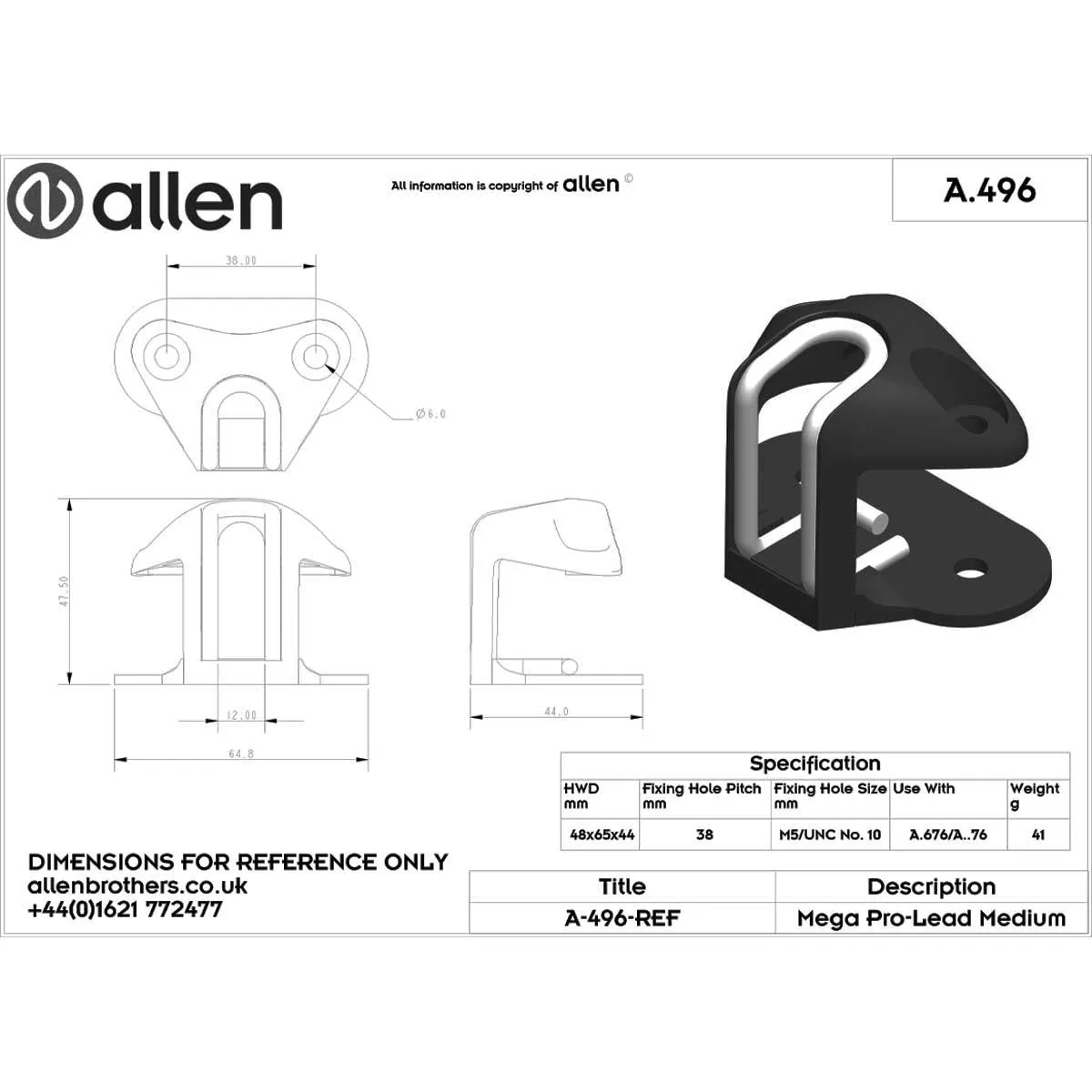 Allen Mega Pro-Lead Medium - A496