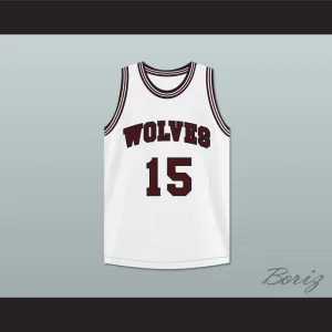 Anthony Keller 15 Wolves High School White Basketball Jersey