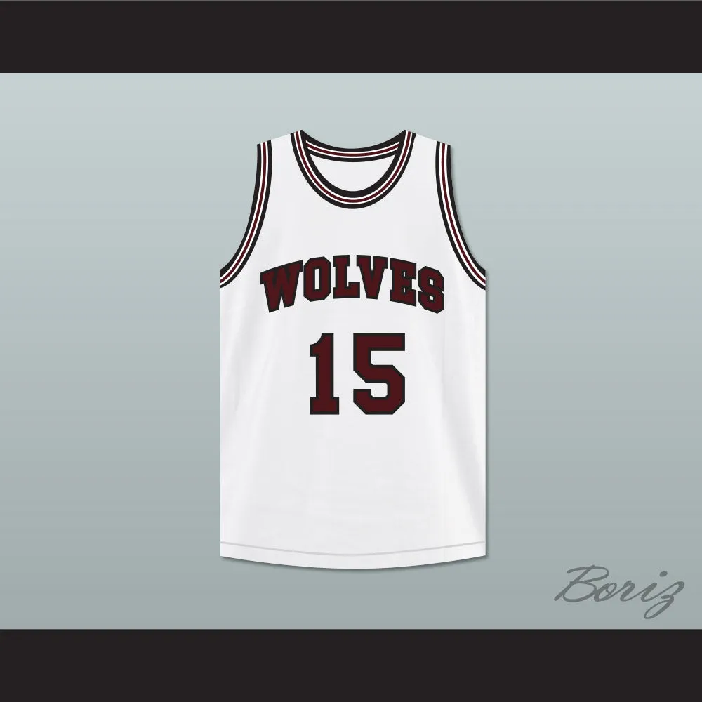 Anthony Keller 15 Wolves High School White Basketball Jersey