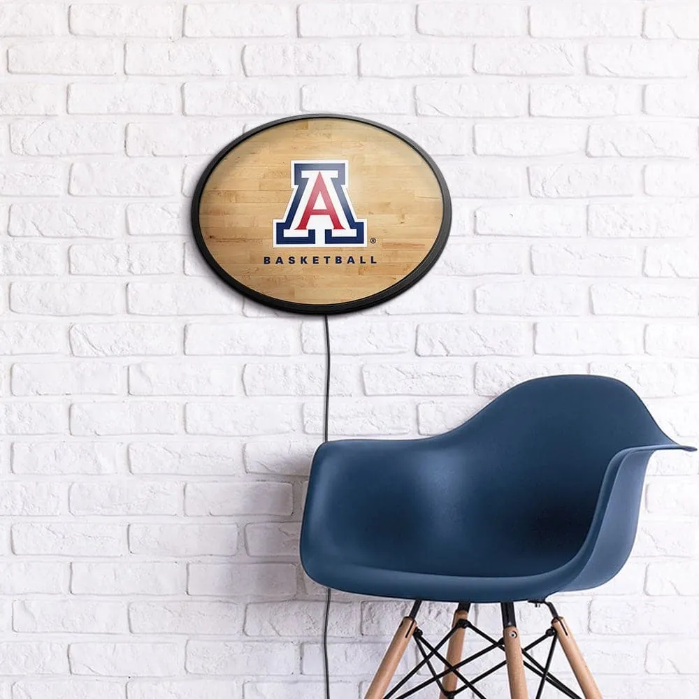 Arizona Wildcats: Hardwood - Oval Slimline Lighted Wall Sign