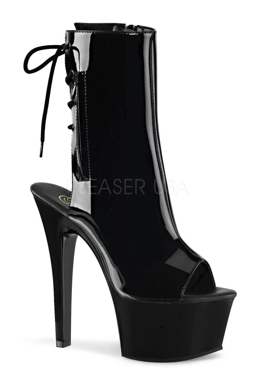 ASPIRE-1018 Platform Boot  | Black Patent