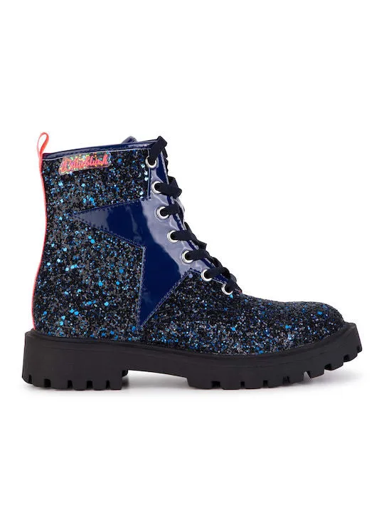 BILLIEBLUSH - NAVY ANKLE GLITTER BOOT