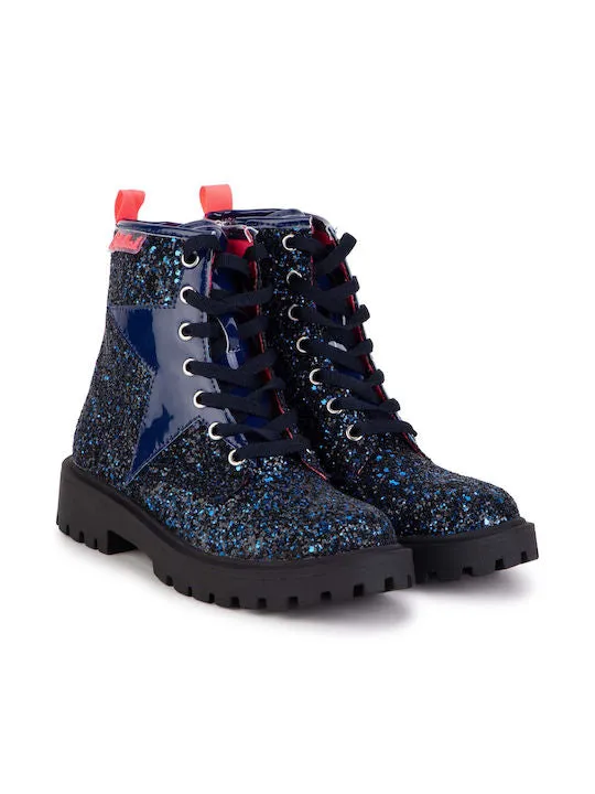 BILLIEBLUSH - NAVY ANKLE GLITTER BOOT