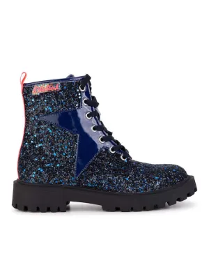 BILLIEBLUSH - NAVY ANKLE GLITTER BOOT