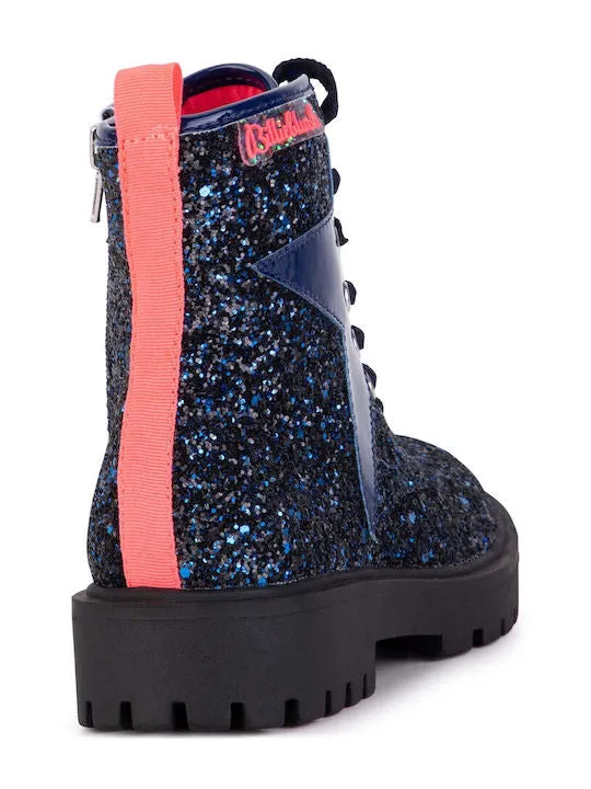 BILLIEBLUSH - NAVY ANKLE GLITTER BOOT