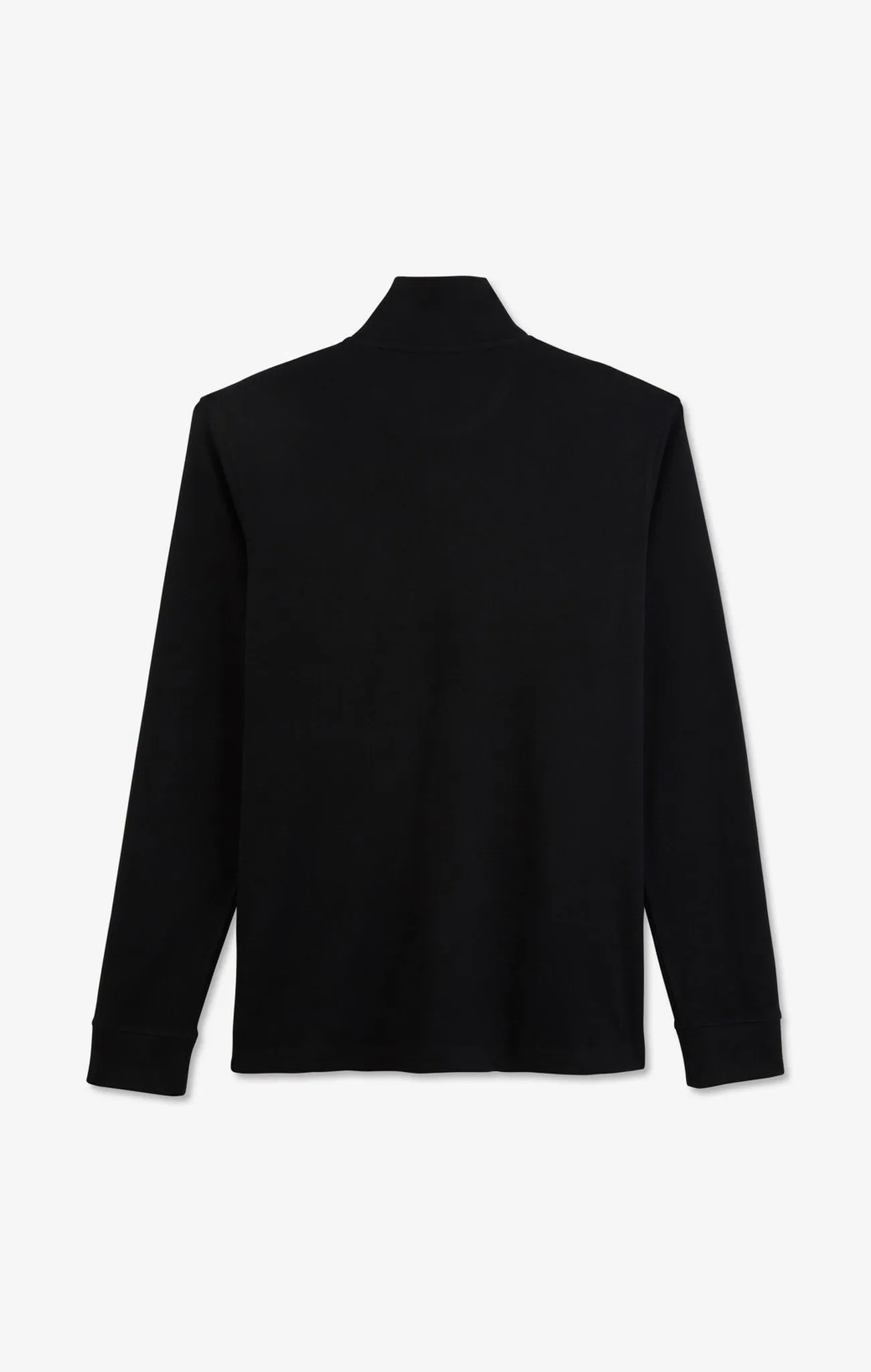 Black cotton polo with contrasting neck