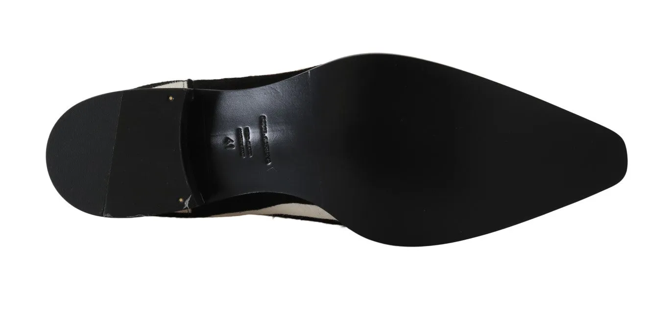 Black White Pony Hair Chelsea Boot