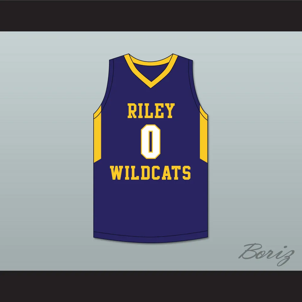Blake Wesley 0 James Whitcomb Riley High School Wildcats Navy Blue Basketball Jersey 1