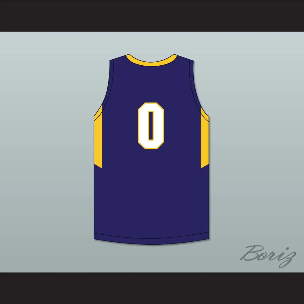 Blake Wesley 0 James Whitcomb Riley High School Wildcats Navy Blue Basketball Jersey 1
