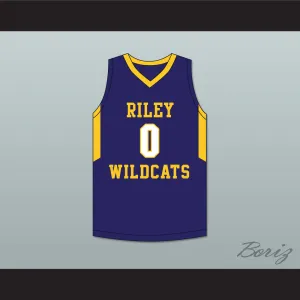 Blake Wesley 0 James Whitcomb Riley High School Wildcats Navy Blue Basketball Jersey 1