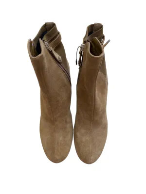 Boots Ankle Heels By Isaac Mizrahi Live Qvc In Tan, Size: 8.5