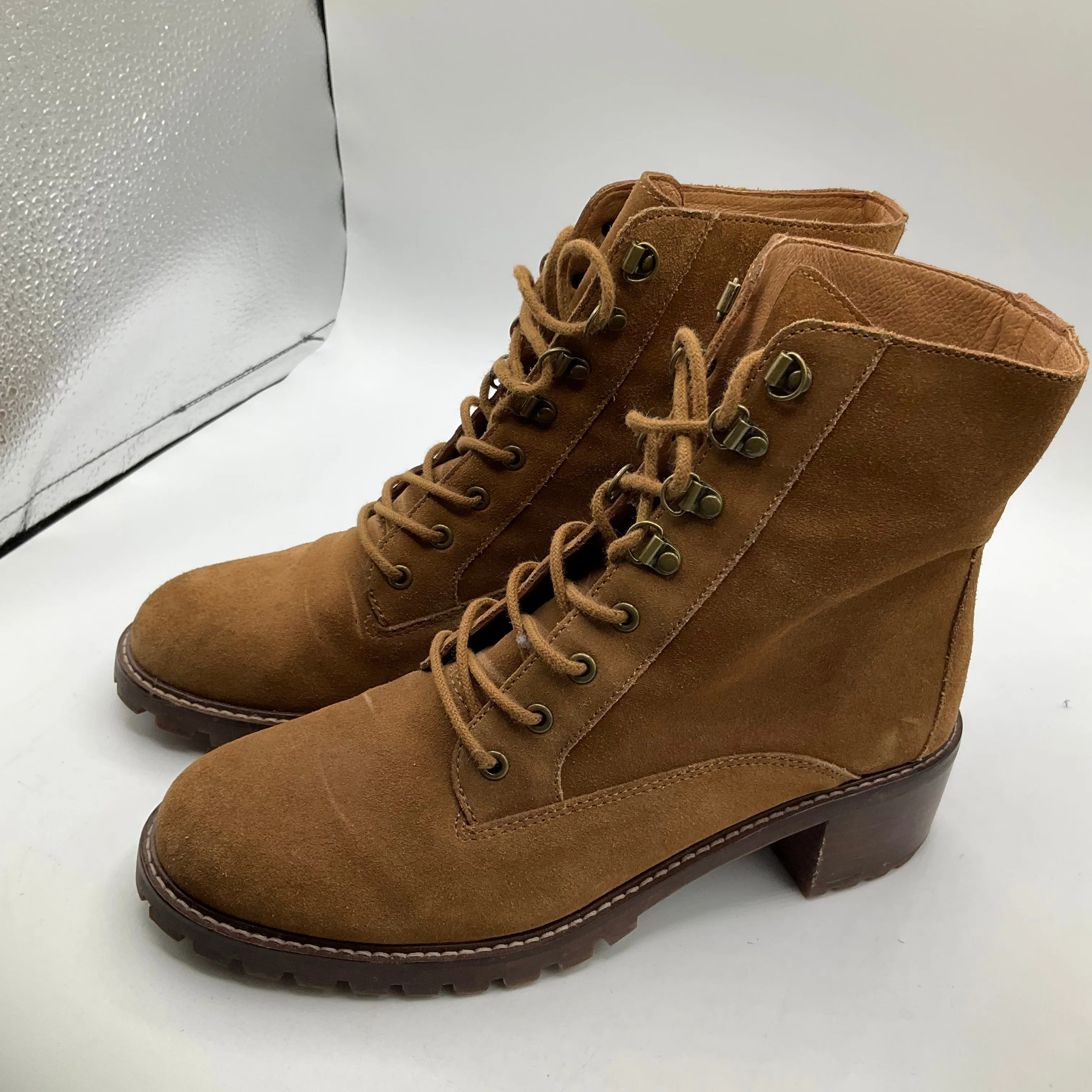 Boots Ankle Heels By Madewell In Brown, Size: 8
