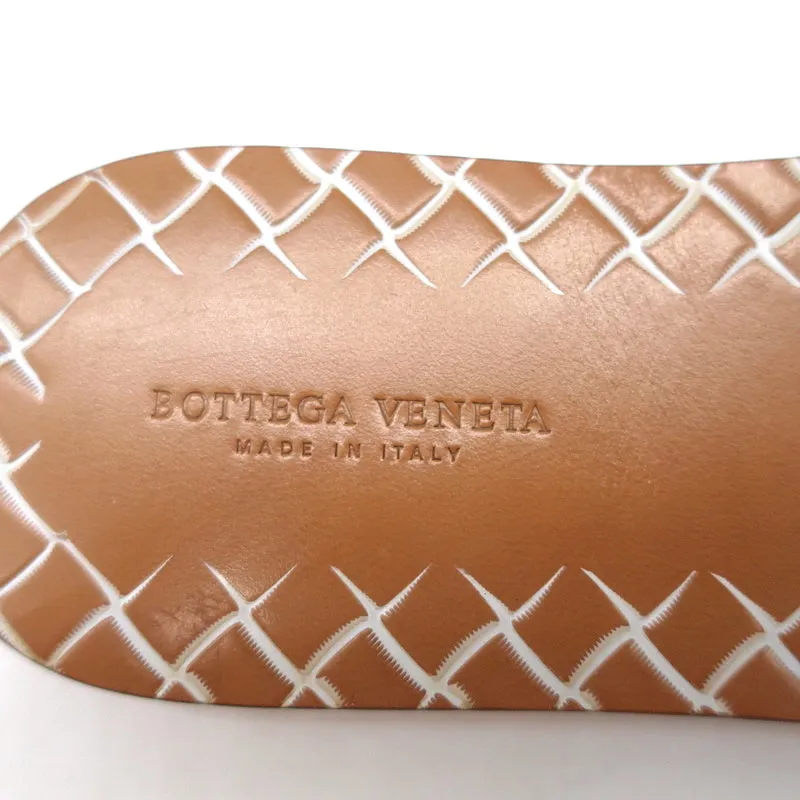 Bottega Veneta Ravello Buckle Slide Sandals White Intrecciato Leather Size 37.5