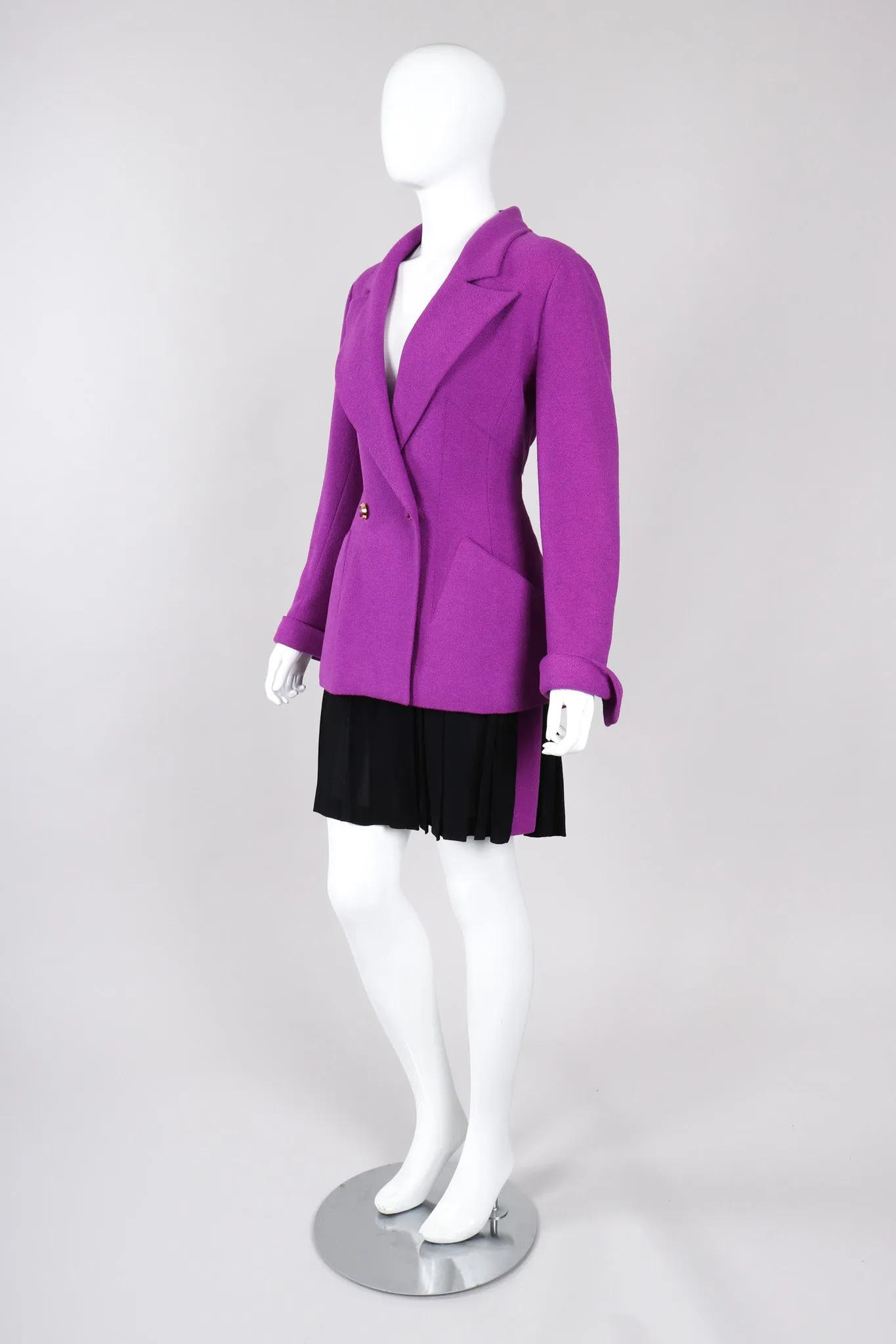 Bouclé Jacket & Pleated Skirt Set