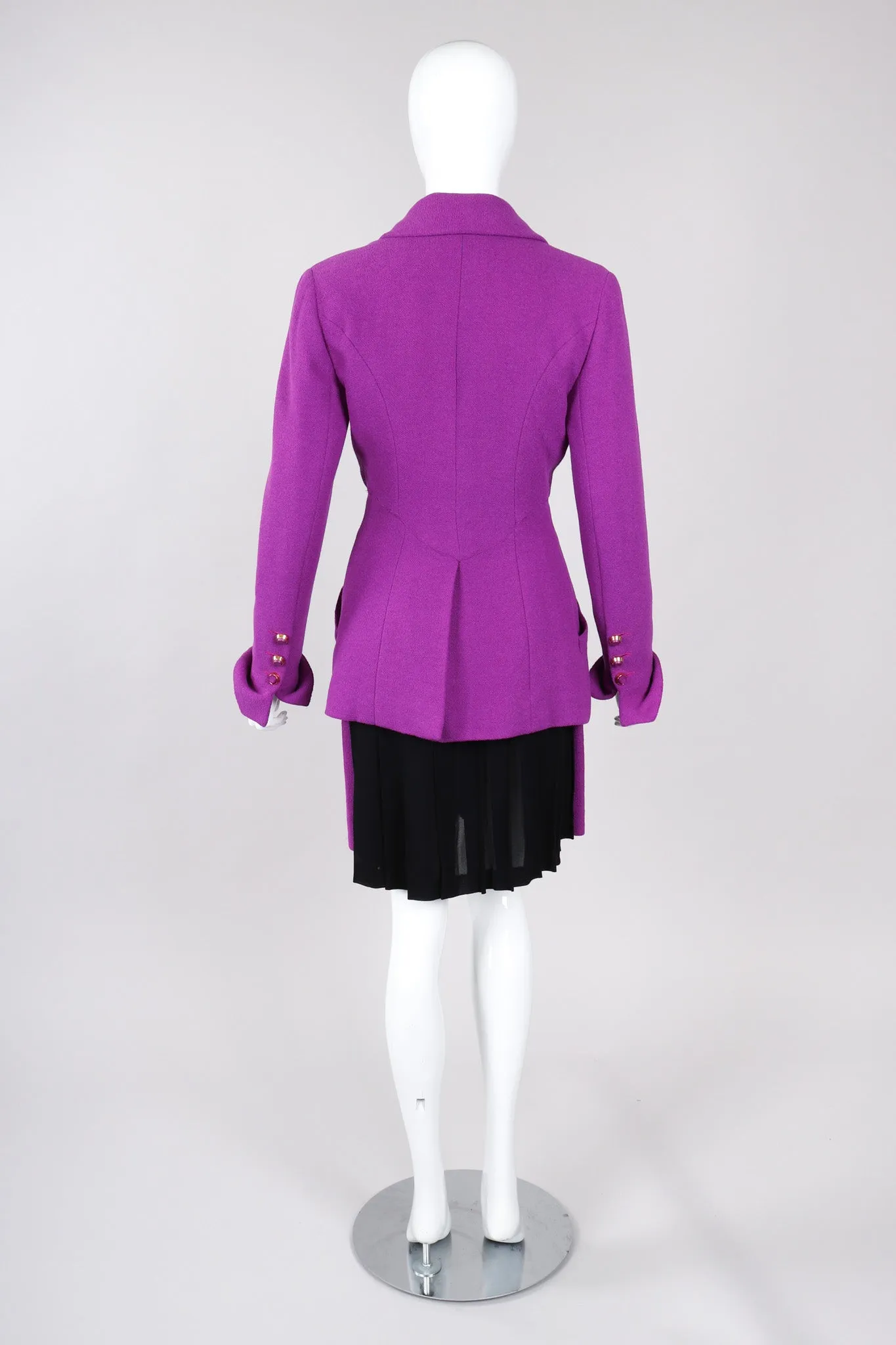 Bouclé Jacket & Pleated Skirt Set