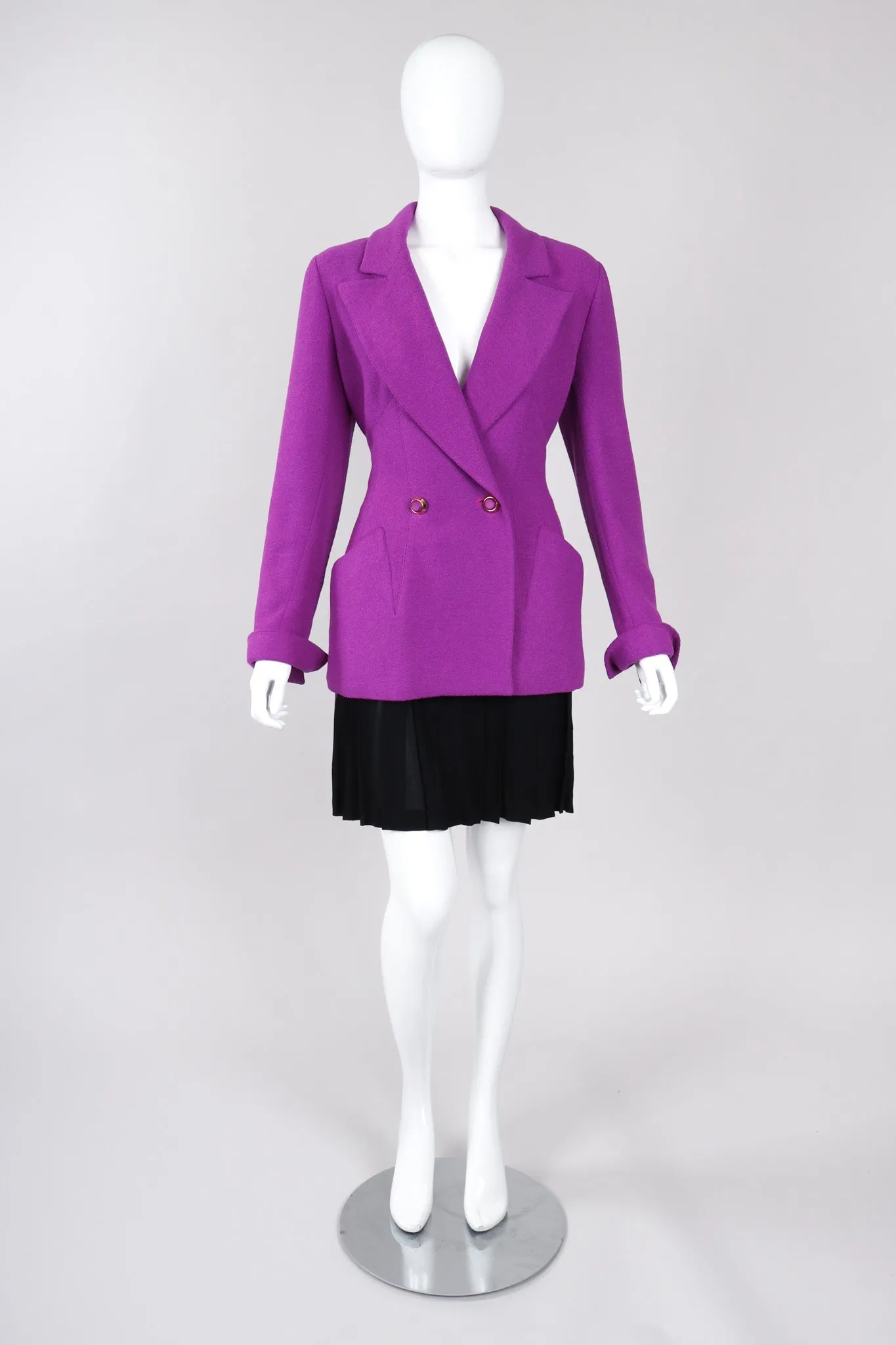 Bouclé Jacket & Pleated Skirt Set