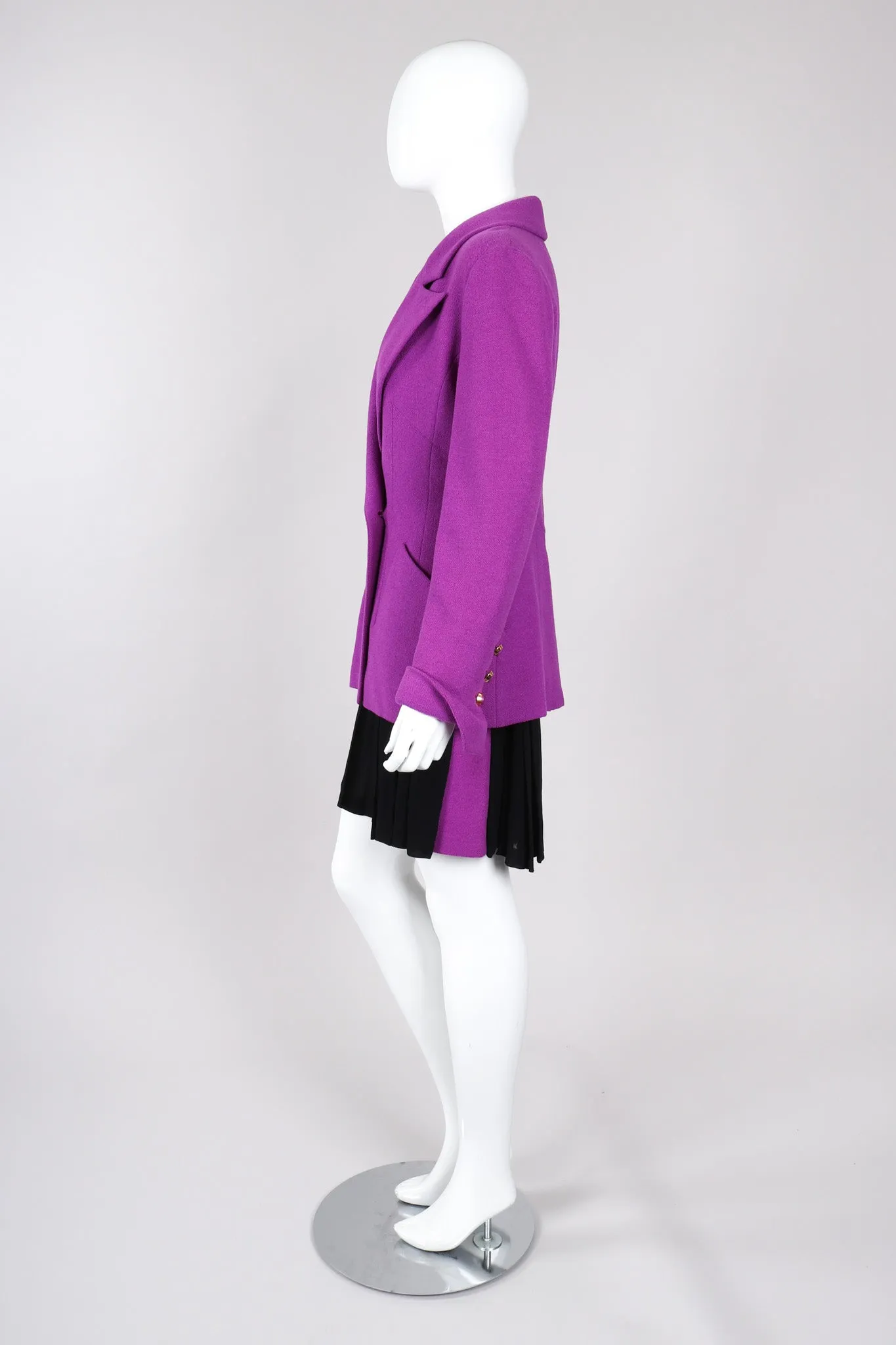 Bouclé Jacket & Pleated Skirt Set
