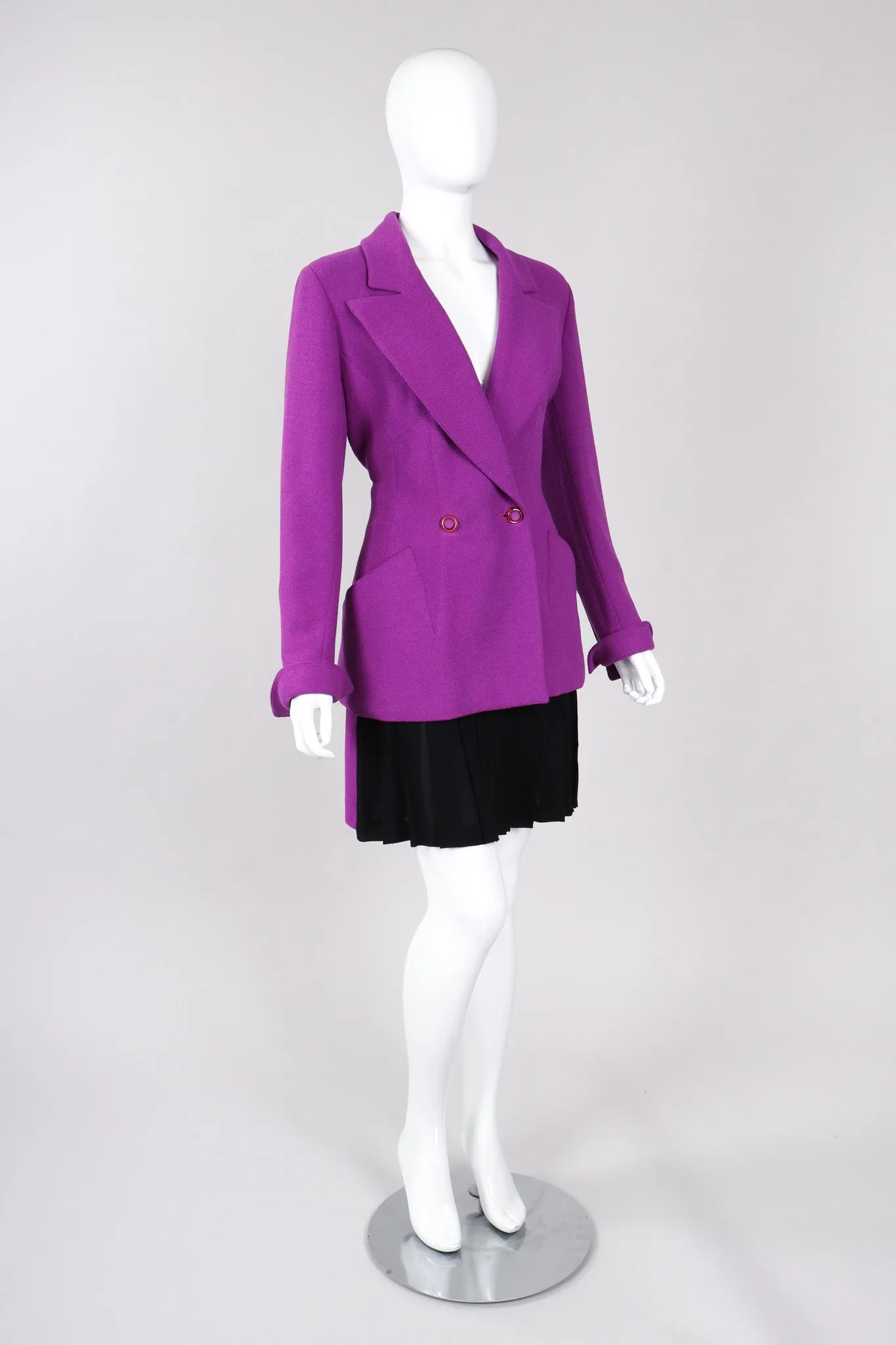 Bouclé Jacket & Pleated Skirt Set