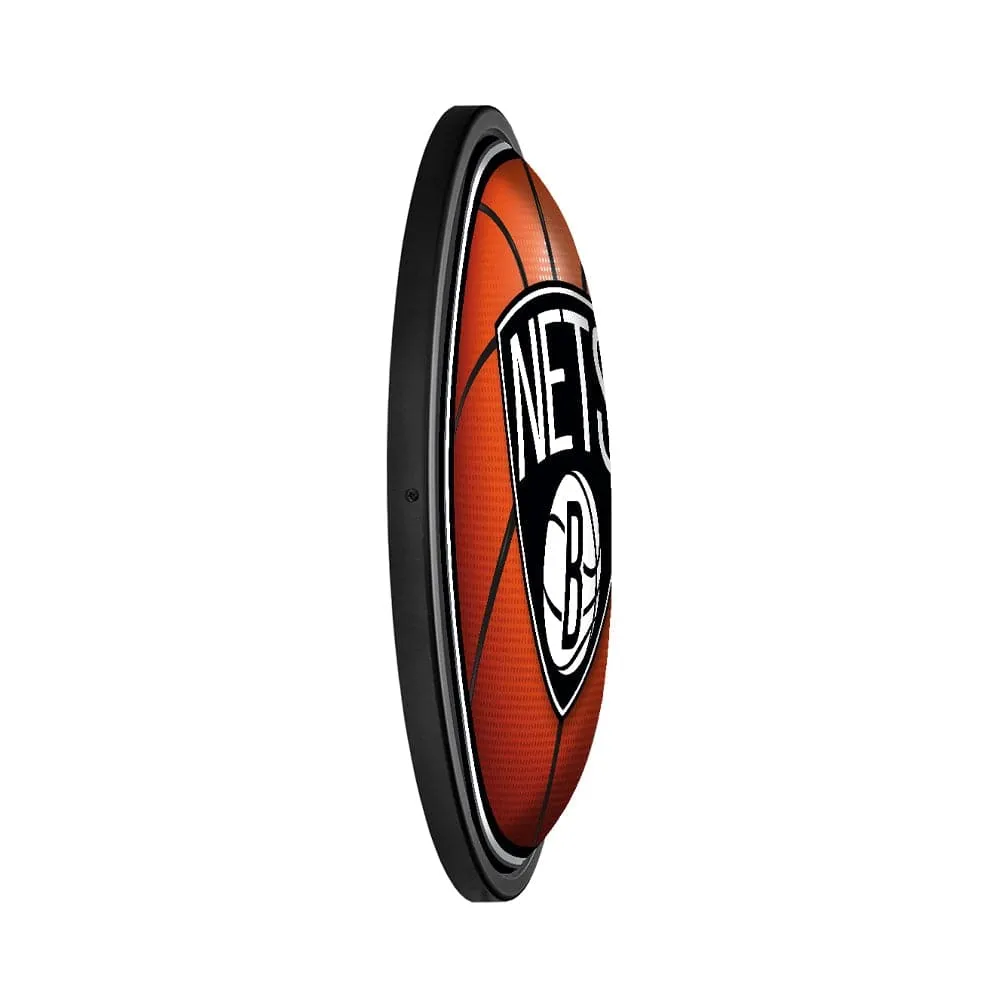Brooklyn Nets: Basketball - Round Slimline Lighted Wall Sign