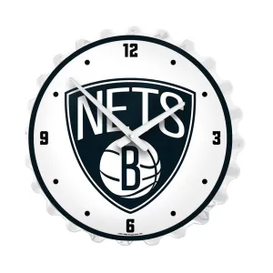 Brooklyn Nets: Bottle Cap Lighted Wall Clock