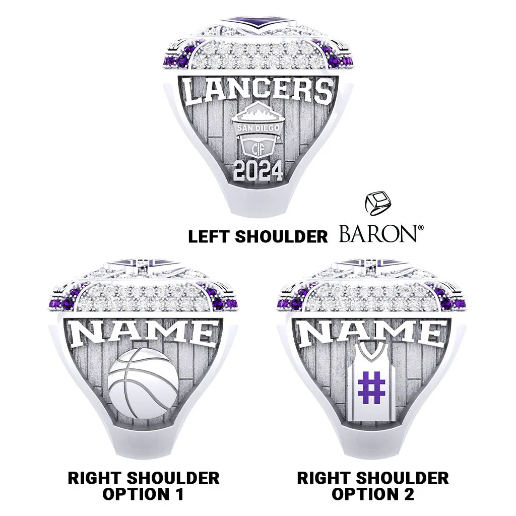 Carlsbad High School Boys Basketball 2024 Championship Ring - Design 1.3