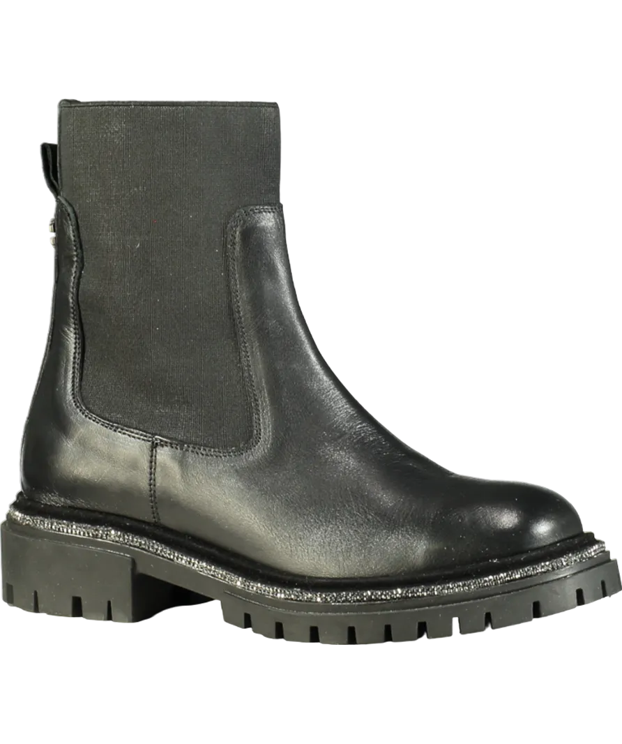 Carvela Black Dazzle Diamante-embellished Leather Ankle Boots UK 8 EU 41 👠