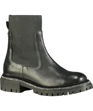 Carvela Black Dazzle Diamante-embellished Leather Ankle Boots UK 8 EU 41 👠