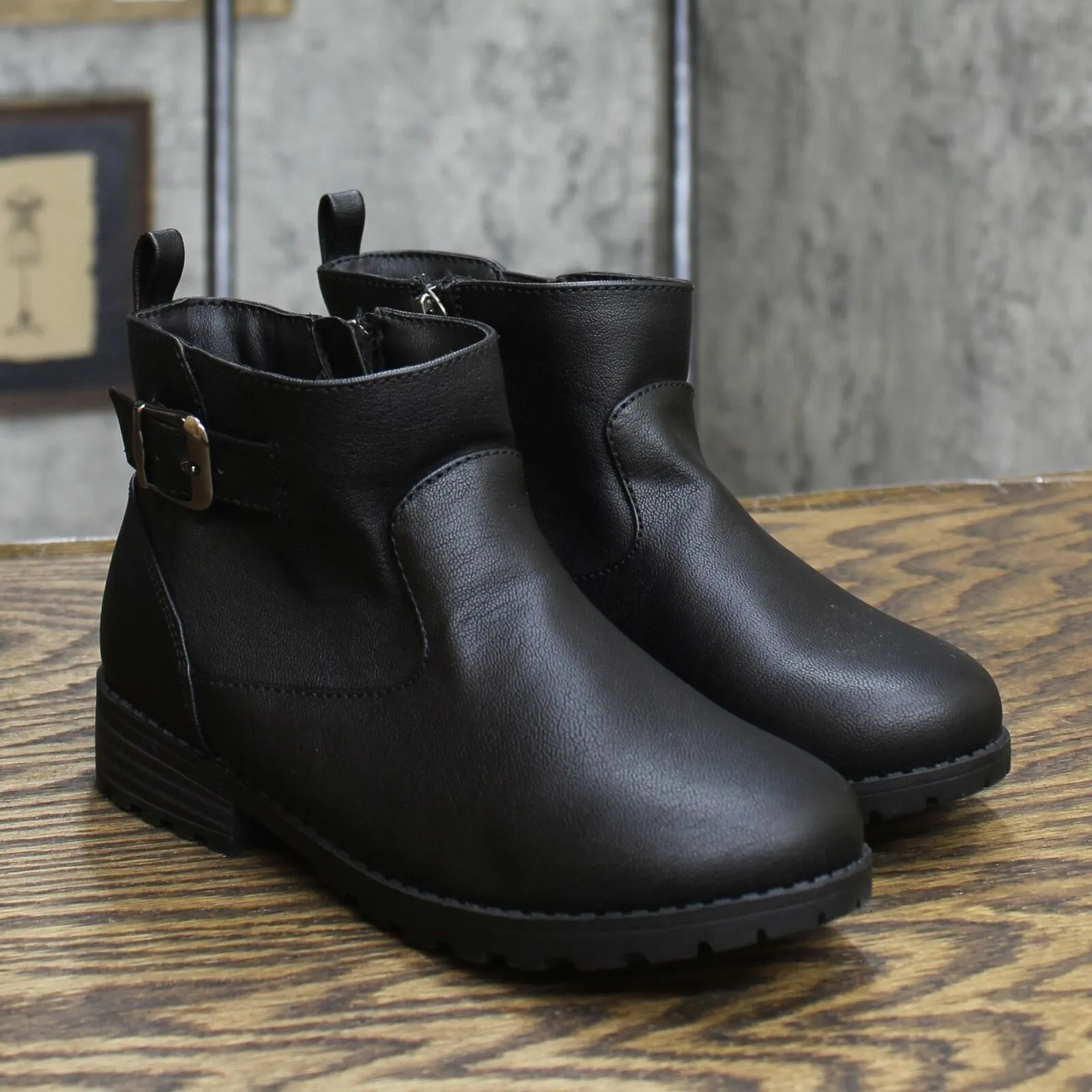 Cat & Jack Toddler Girls' Gitta Zipper Slip-On Moto Boots Black 11