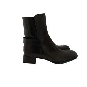 Chanel Dark Brown Leather Ankle Boots