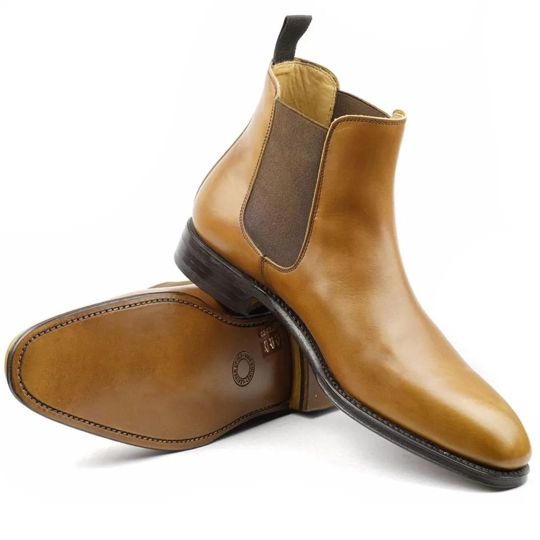 Chelsea Boots Cuir Gold