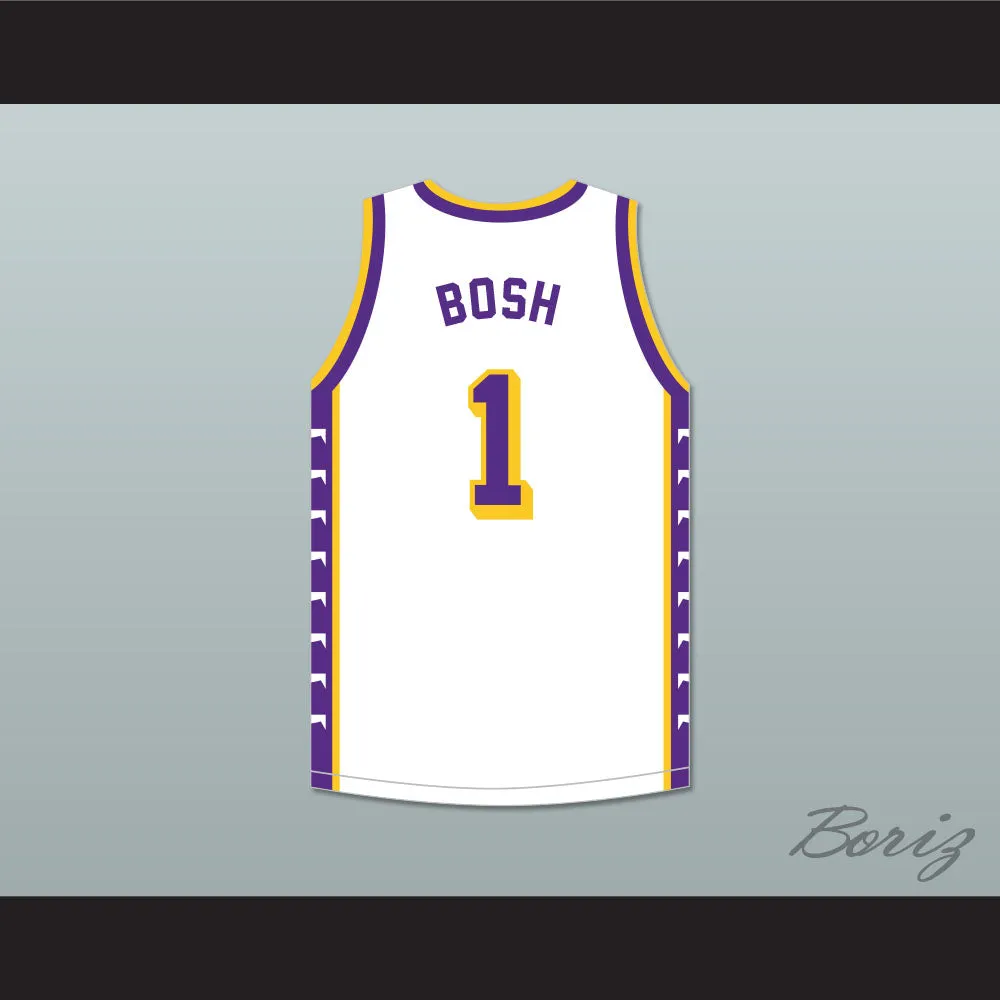 Chris Bosh 1 Lincoln High School Dallas Tigers White Basketball Jersey 2
