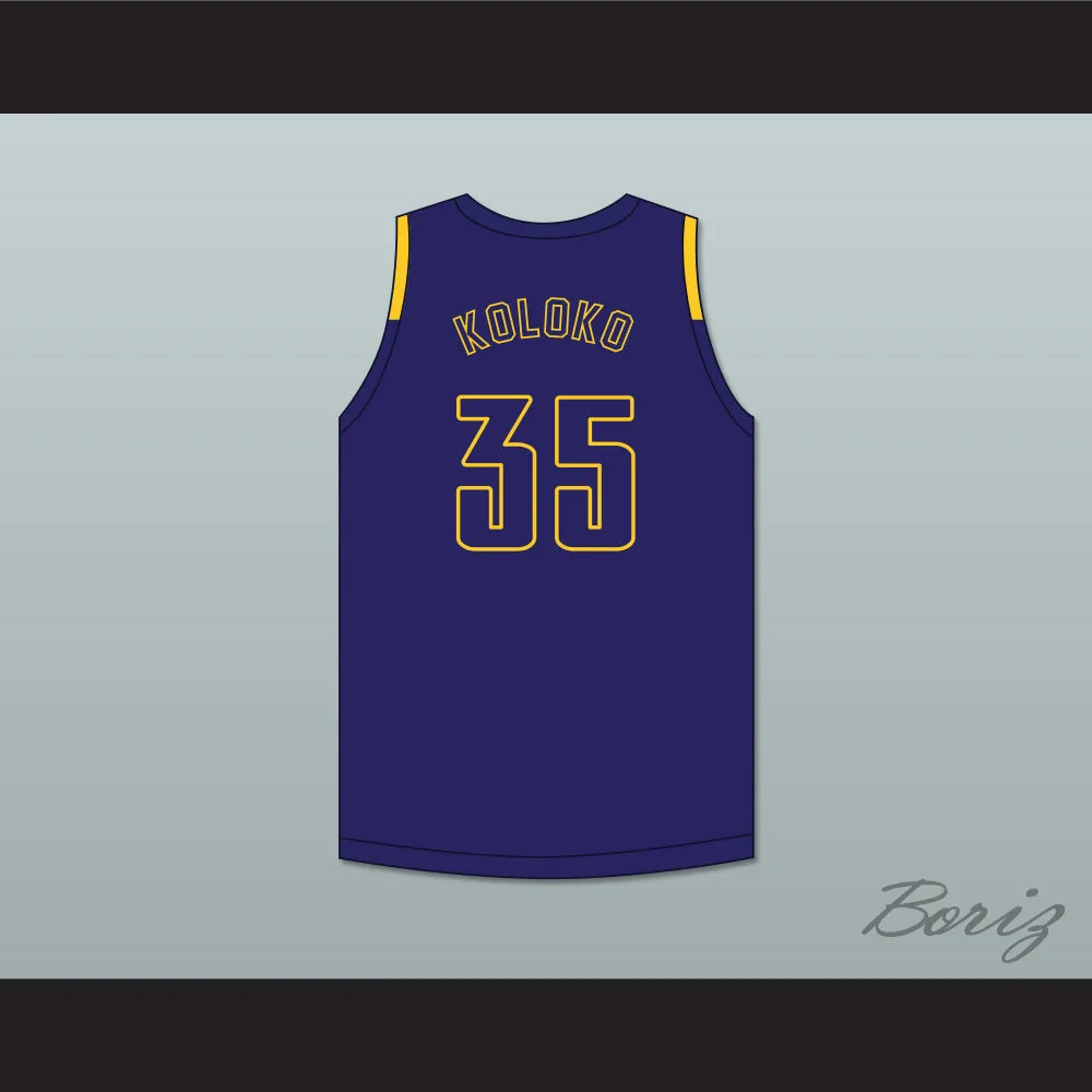 Christian Koloko 35 Birmingham High School Patriots Navy Blue Basketball Jersey 2