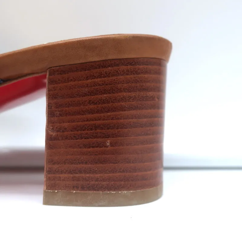 Christian Louboutin Sandenim Slide Sandals Size 37.5 Open Toe Heels