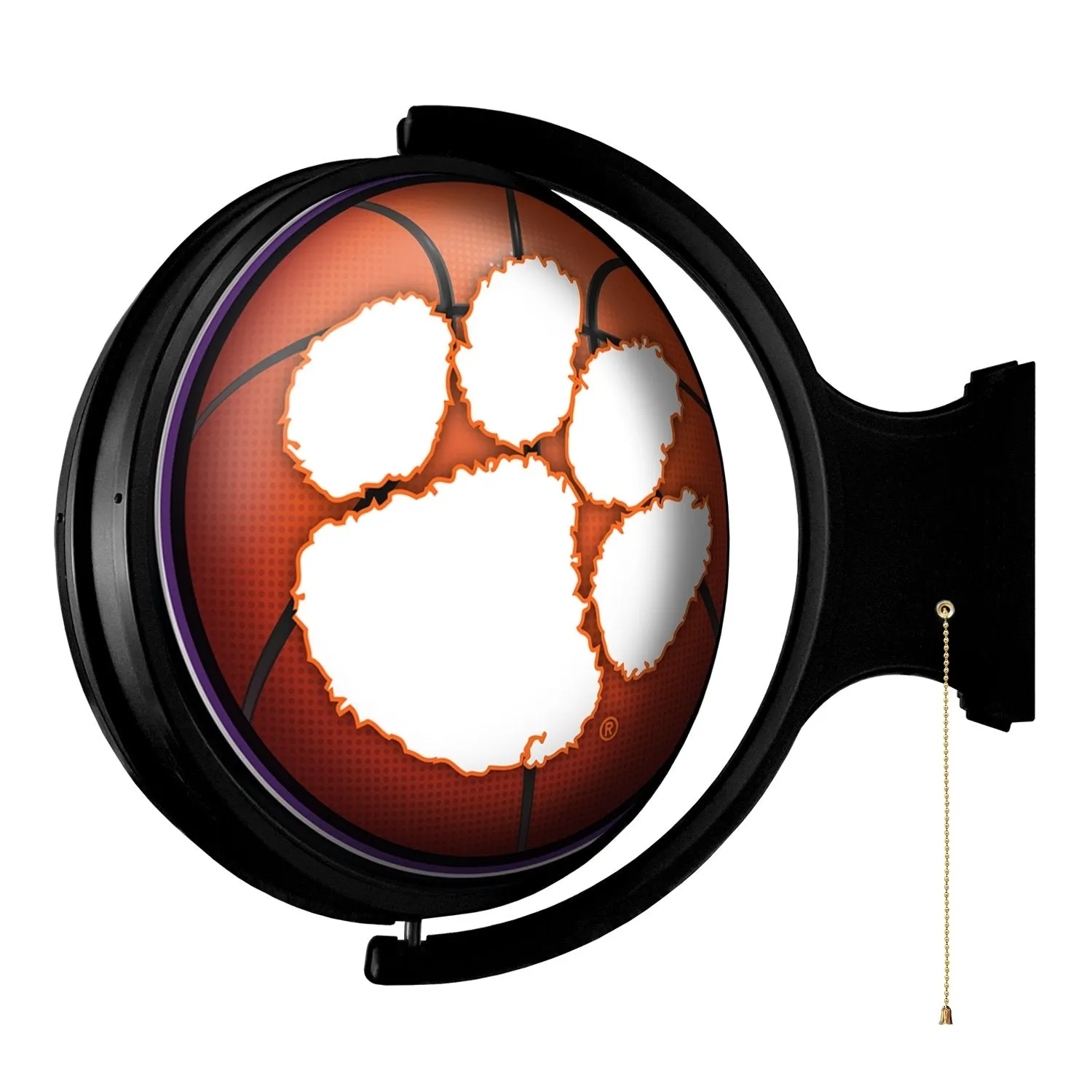 Clemson Tigers: Basketball - Original Round Rotating Lighted Wall Sign