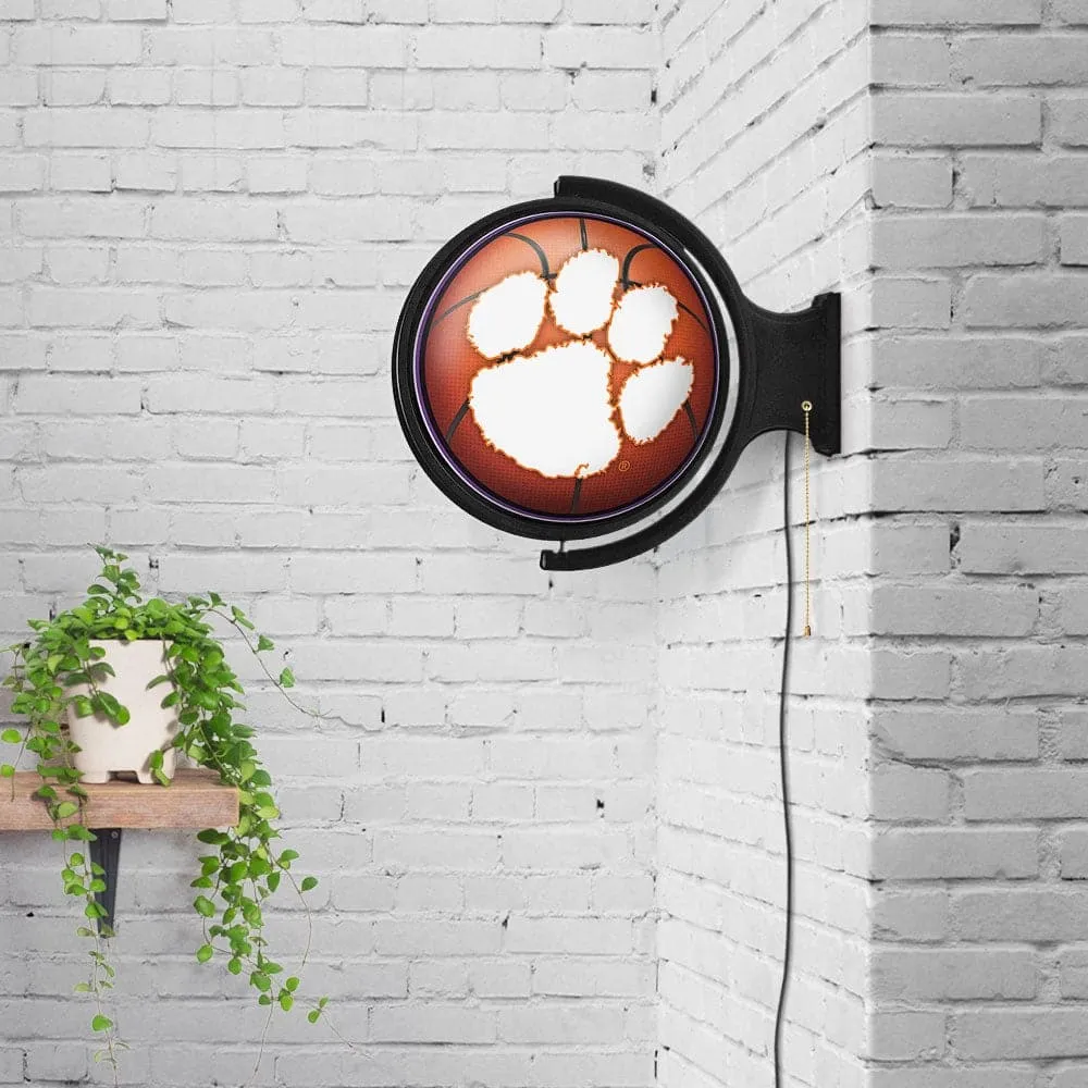 Clemson Tigers: Basketball - Original Round Rotating Lighted Wall Sign