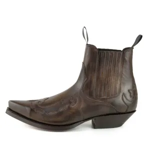 Cowboy Boots or Ankle Boots for Women and Men Handcrafted Dark Brown Leather Urban 1931
