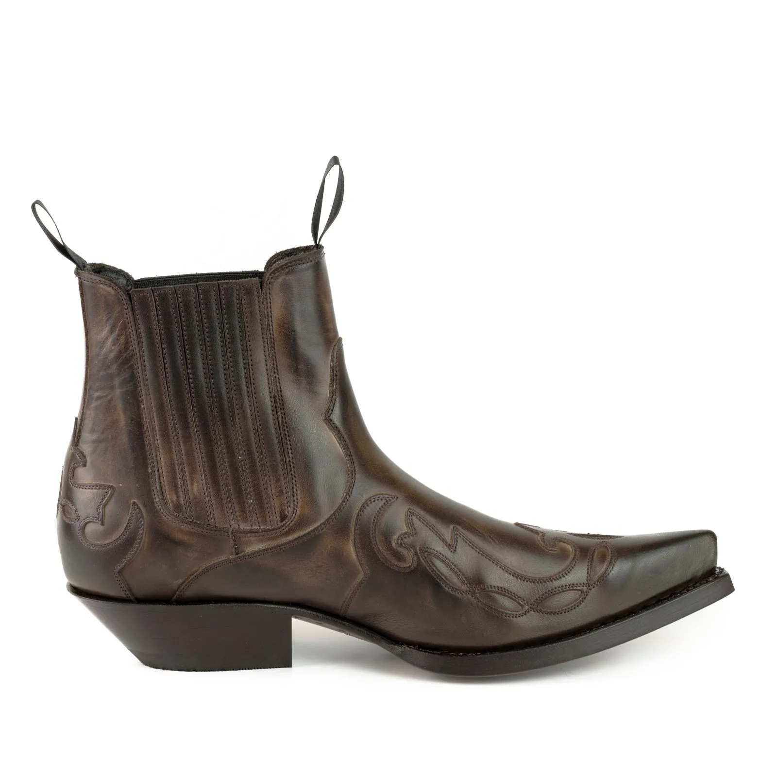 Cowboy Boots or Ankle Boots for Women and Men Handcrafted Dark Brown Leather Urban 1931