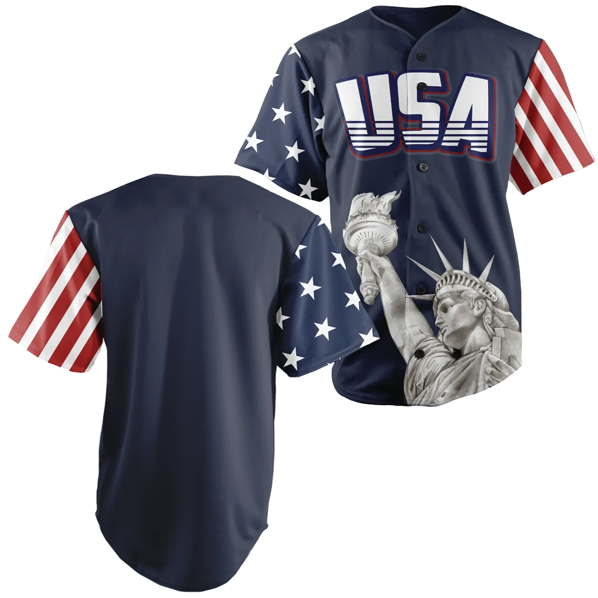 Custom Blue USA Baseball Jersey
