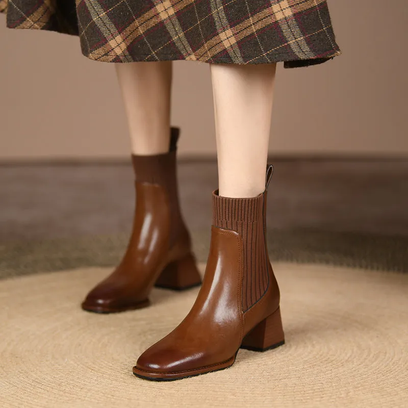 Dawn Brown Slip on Ankle Boots