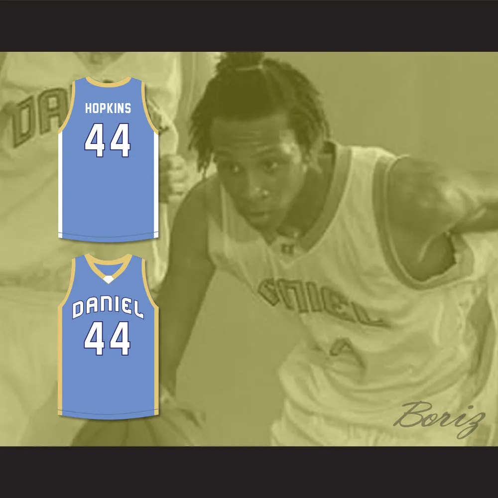 DeAndre Hopkins 44 D. W. Daniel High School Lions Light Blue Basketball Jersey