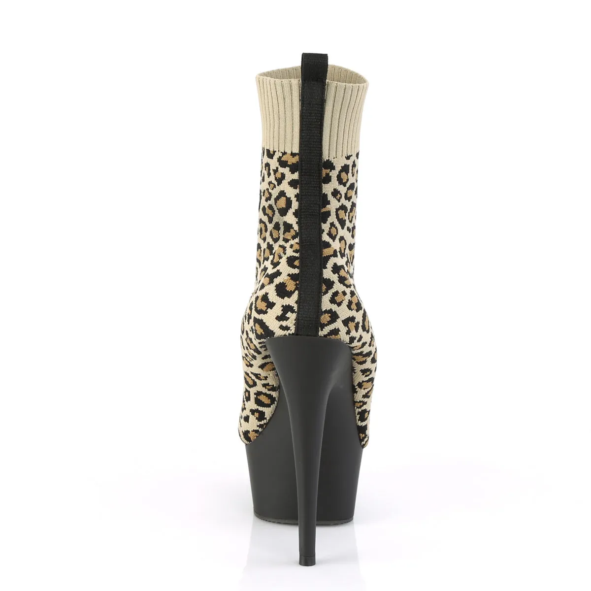 DELIGHT-1002LP  Tan Str. Leopard Print Fabric/Black Matte