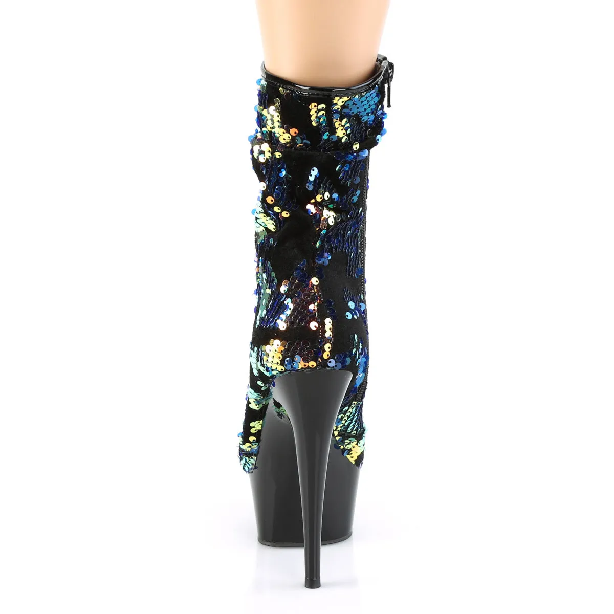 DELIGHT-1004  Blue Iridescent Sequins/Black