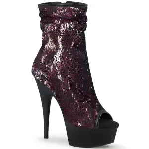 DELIGHT-1008SQ  Burgundy Sequins/Black Matte
