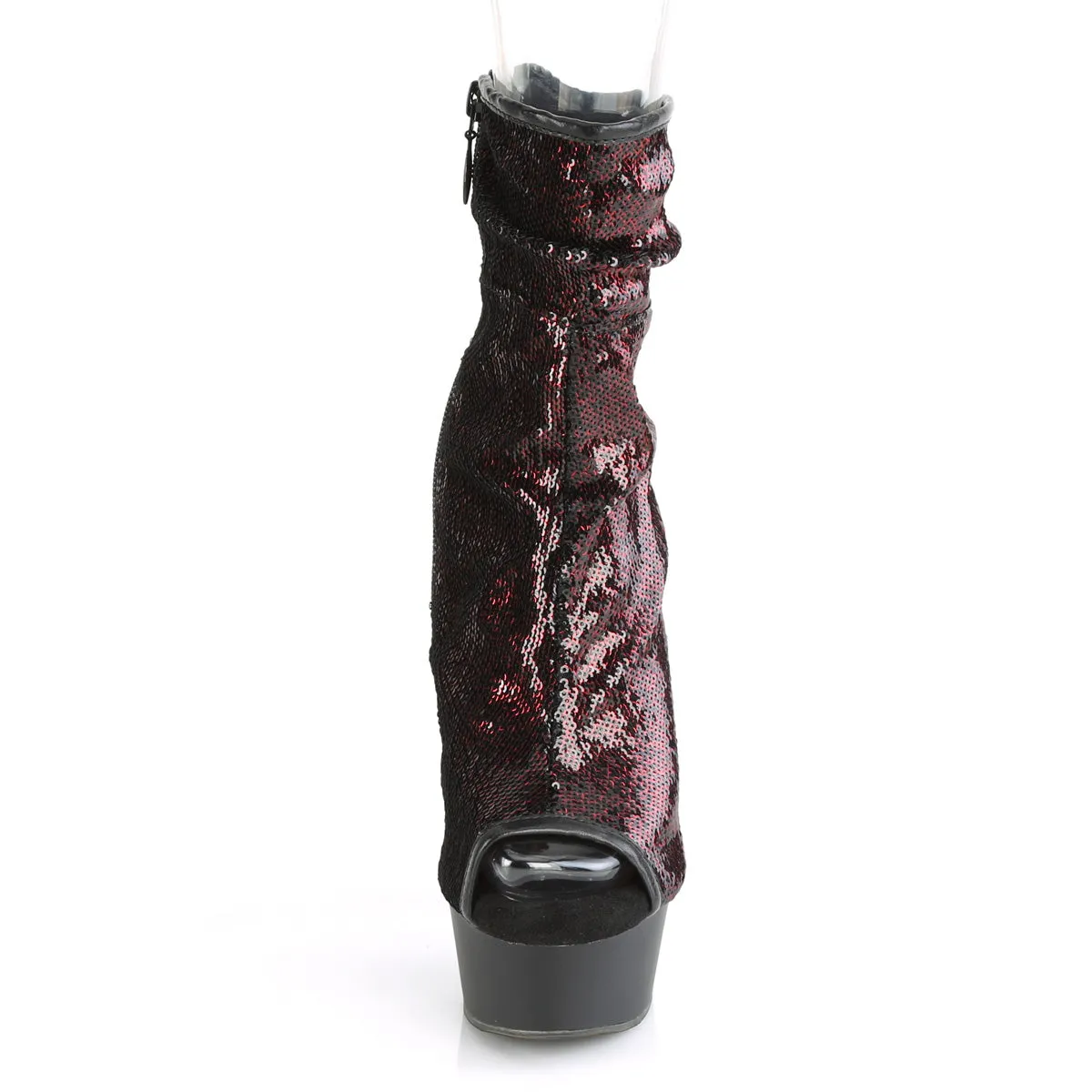 DELIGHT-1008SQ  Burgundy Sequins/Black Matte